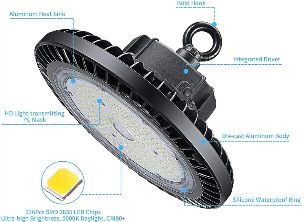 Industrial LED UFO for USA&Canada market DLC approved 100W 150W 200W 240W 300W 400w 500w ufo led high bay light