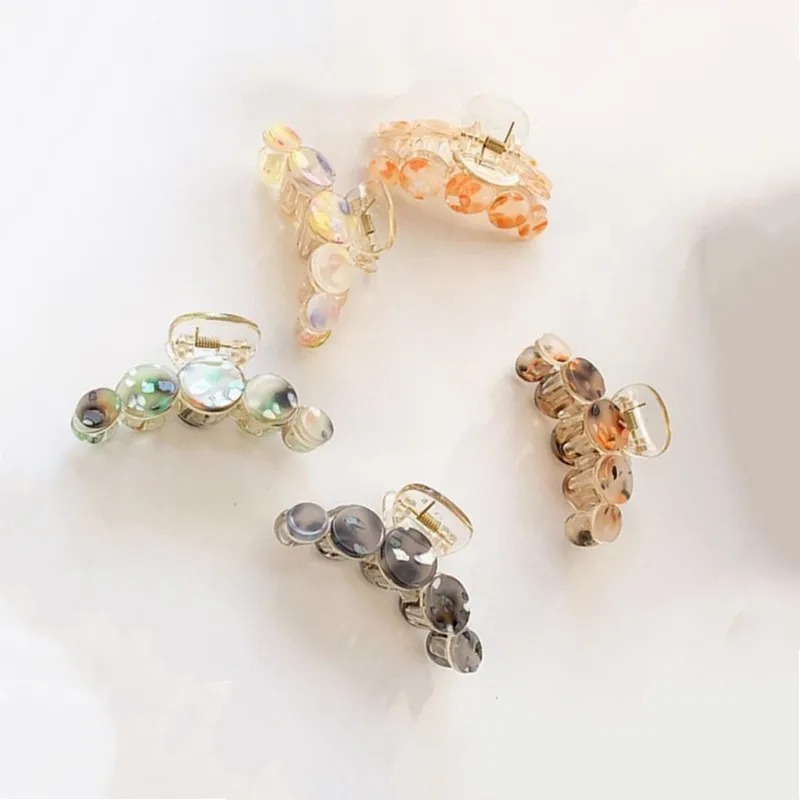 Geometric Grab French Floral Acetic Acid Sheet Patch Hair Grab Shark Clip Hairpin Hair Claw For Women