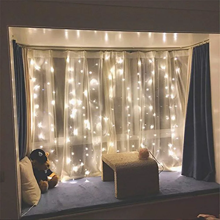 Nicro Christmas Wedding Birthday Party Decoration Curtain Hanging Battery Led String Light Fairy