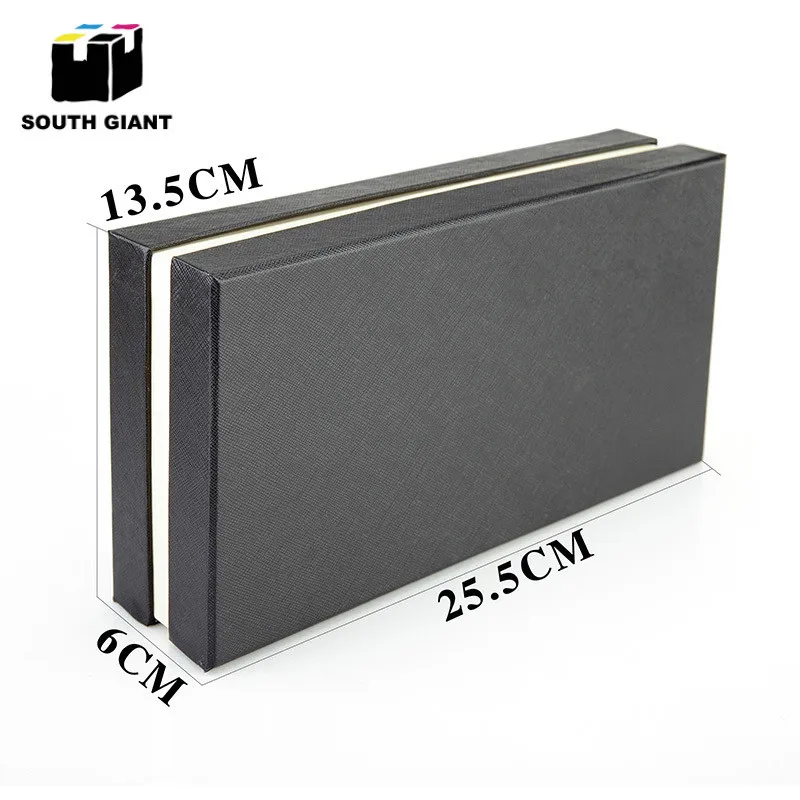 
Personalize Logo Luxury Black Jewelry Belt Cardboard Gift Packaging Wallet Boxes 