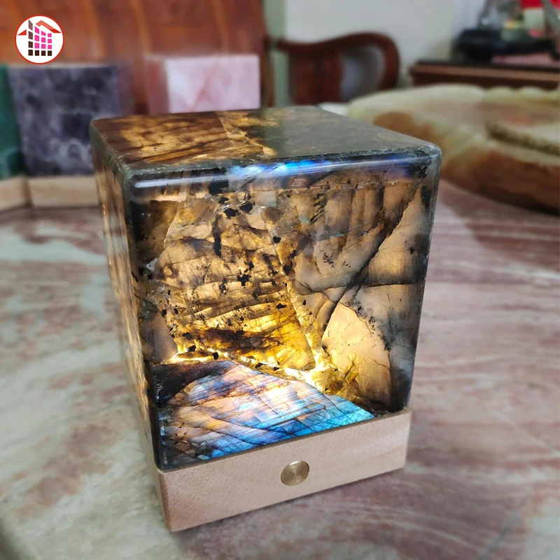 Hotel dining table marble light-transmitting ornaments marble luminous lamps marble decorative table lamp