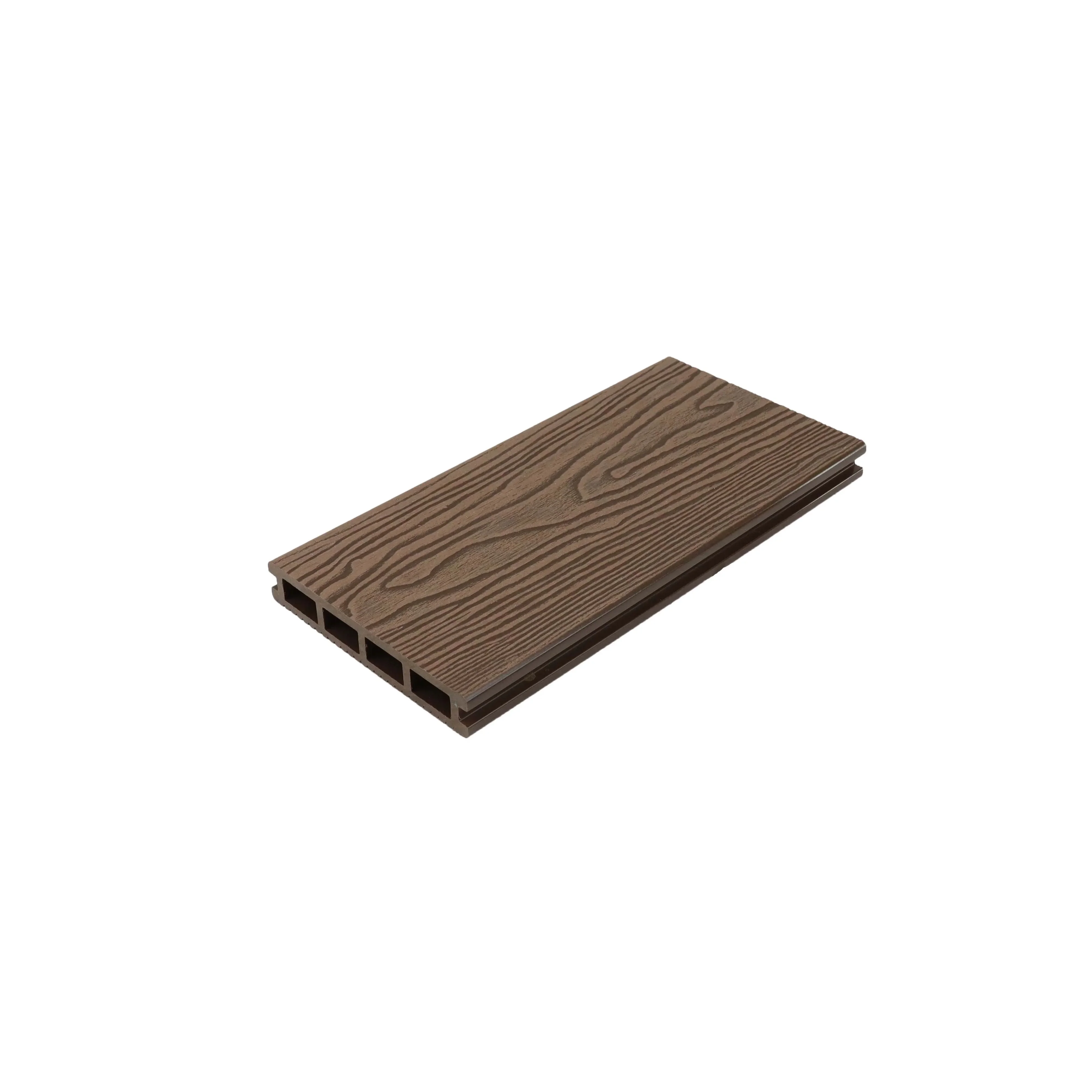 New technology 3D embossed co-extrusion outdoor plastic wooden decking composite wpc flooring