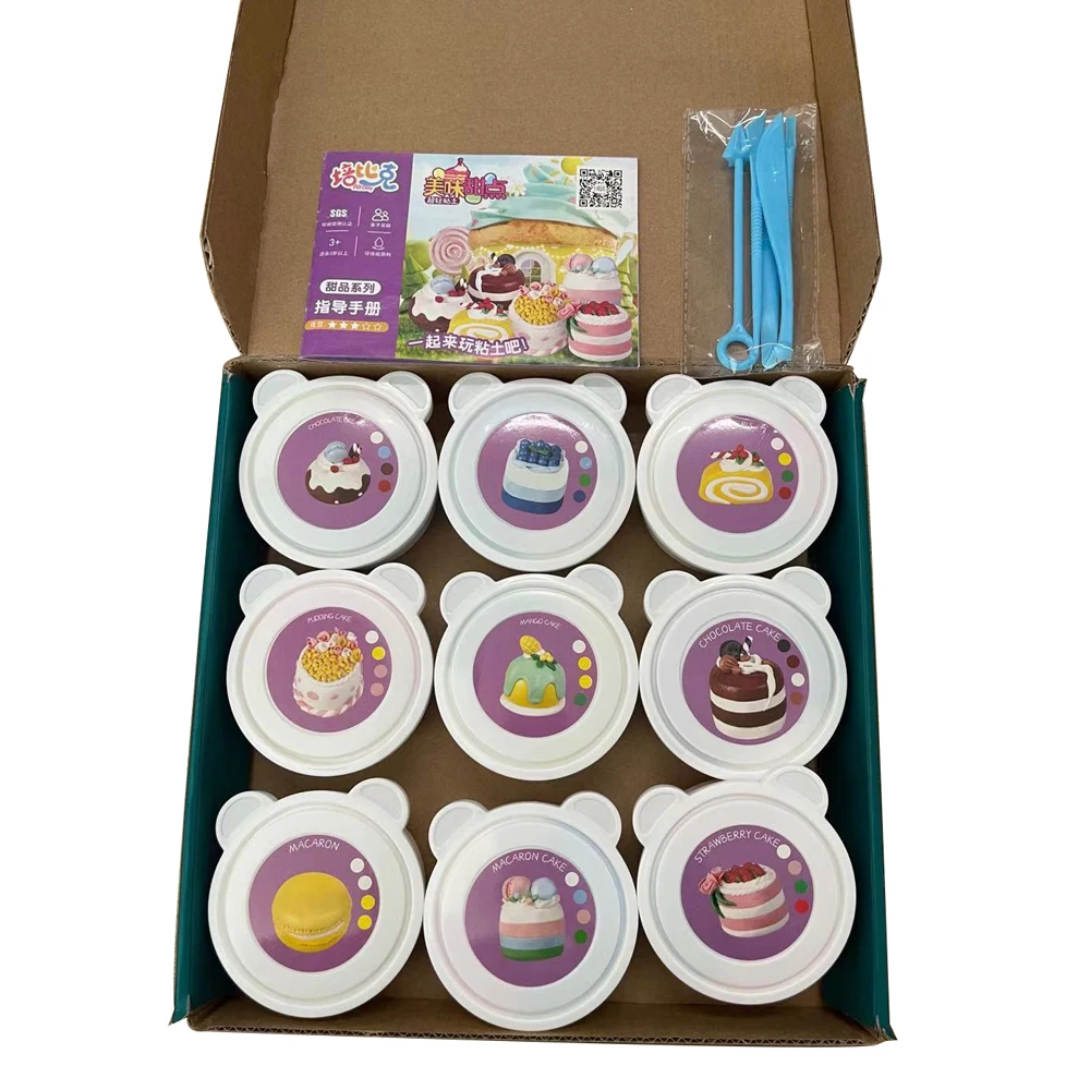 
Dinosaur and Dessert Model Ultralight Clay Playdough DIY Slime Making Kit Set 