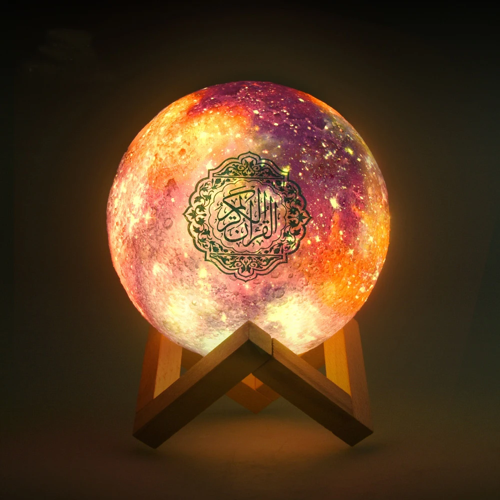 Colors RGB Luna Night Light Remote Control Rechargeable 3D Printing LED Moon Lamp shia azan clock led night lamp quran players
