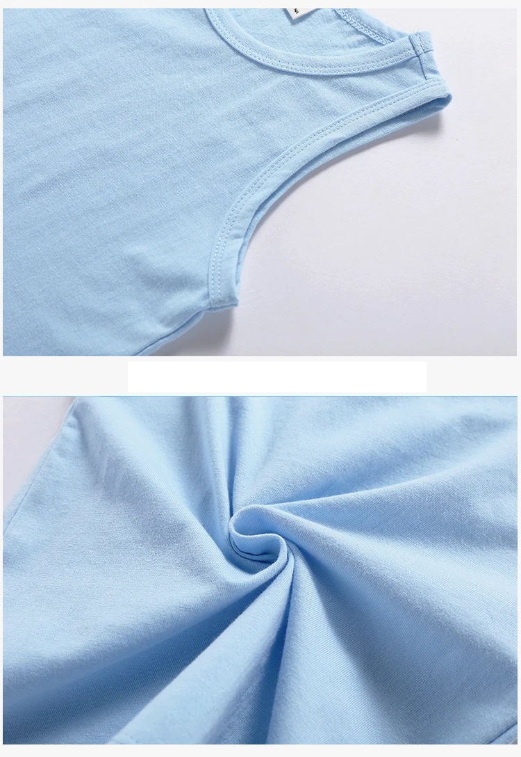 High quality solid candy color kids girls o neck fitness undershirt boys tank top sleeveless tshirt vest