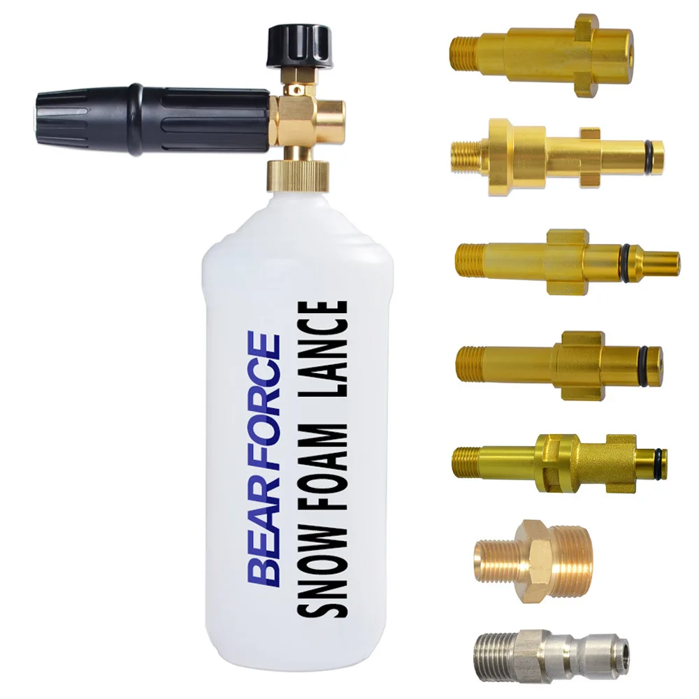 Насадка для пены под заказ, насадка для пены высокого давления с быстрым разъемом, пенная насадка с 1 литровой бутылкой