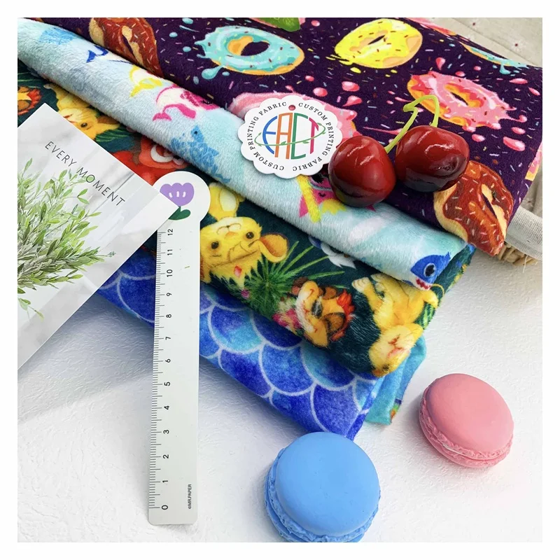 Best Sell Custom Digital Print Fashion Design Minky Fabric for Baby Blanket