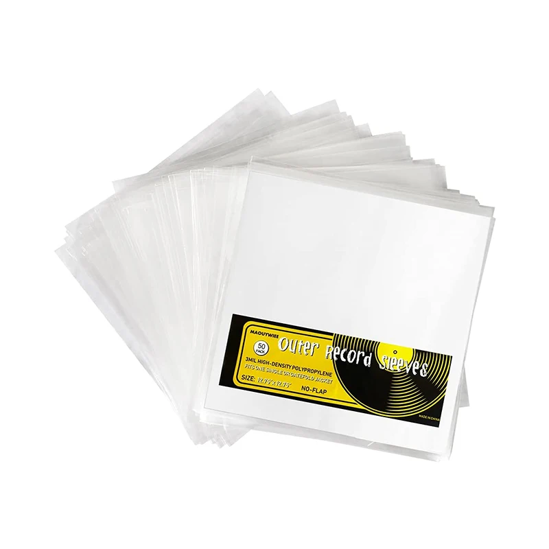 Transparent Outer Plastic CD Bags & Cases Vinyl Record Storage Sleeves with Protective Cover