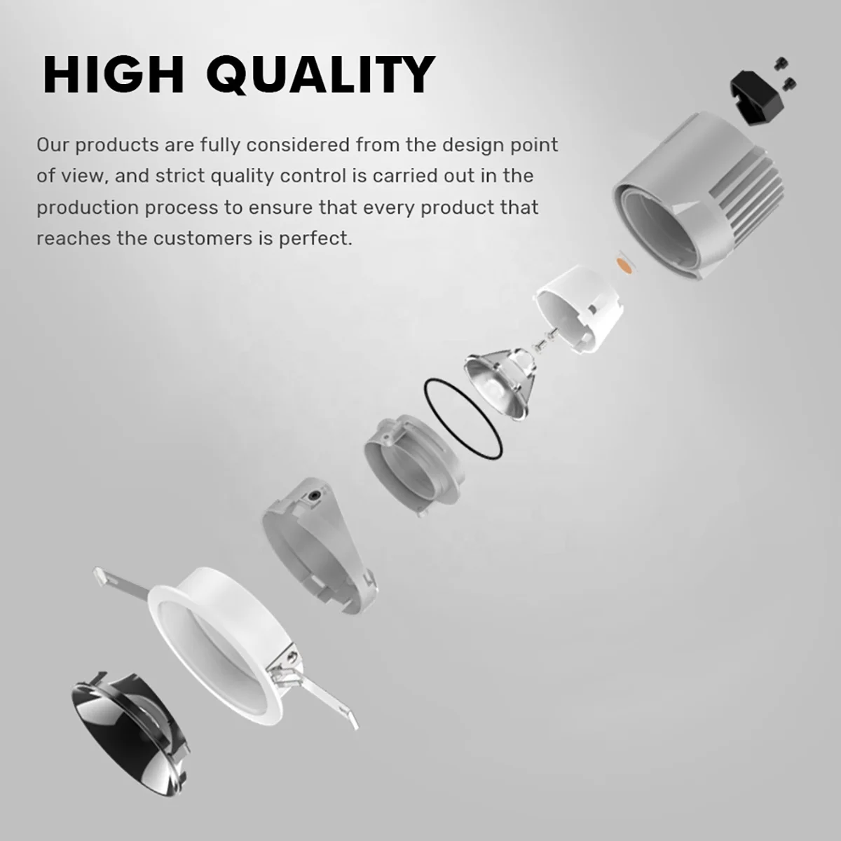 DNG Indoor Lighting Round Square Mini Spotlight 45 Degree Adjustable Led Downlight Cut Off Size 75mm 12w Led Recessed Downlight
