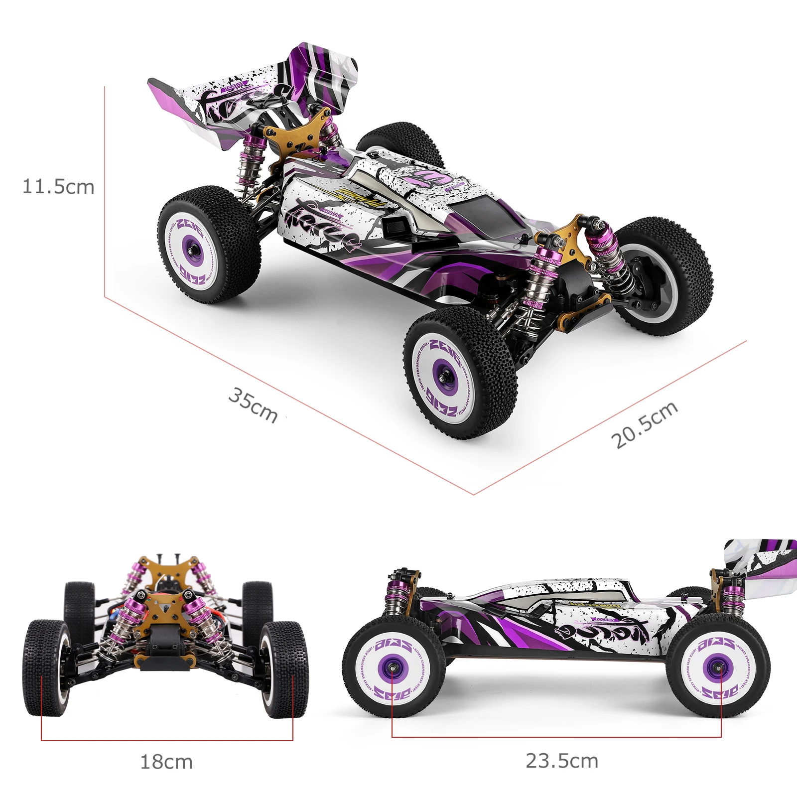 60km/h High Speed Racing Remote Control Car, 4WD Off-Road Buggy Drift RC Car RTR With Aluminum Alloy Chassis, Zinc Alloy Gear