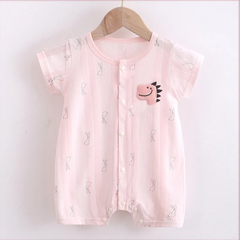Newborns thin rompers baby organic cotton summer kids wear toddlers jumpsuits infants baby girls boys pajamas 0-3-9-12 months