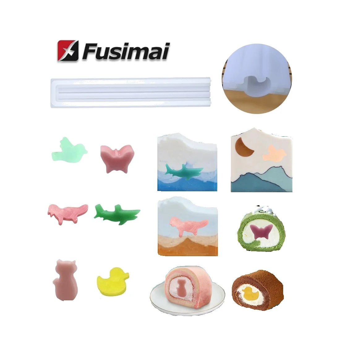 Fusimai Columnar Silastic Lotion Bars Molding Desserts Silica Gel Lotion Sticks Mould Tube Column Silicone Soap Mold