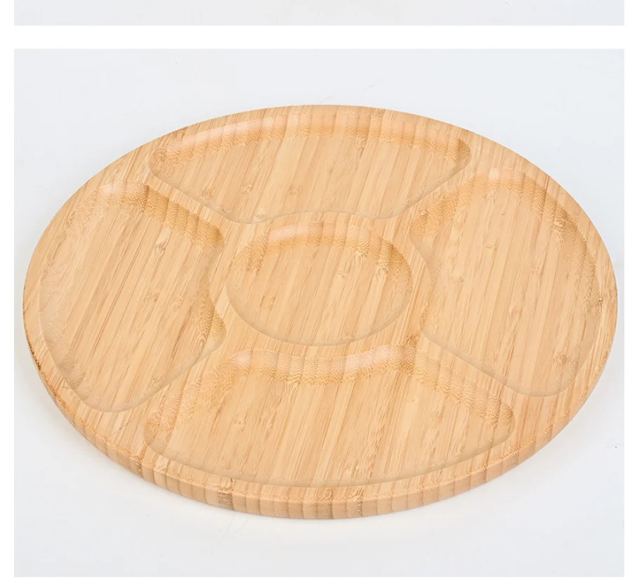 Round bamboo split dinner plate