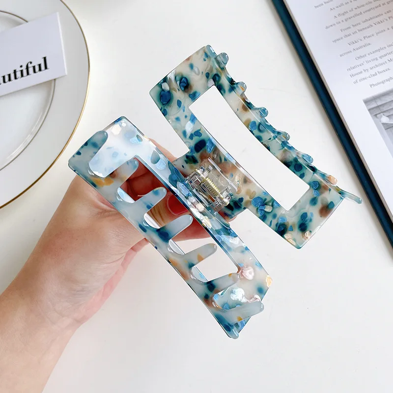 Korean Leopard Women Large Hair Claw Clips For Thick Hair 10.5cm Acetate Big Claw Clips Hair Accessories For Women