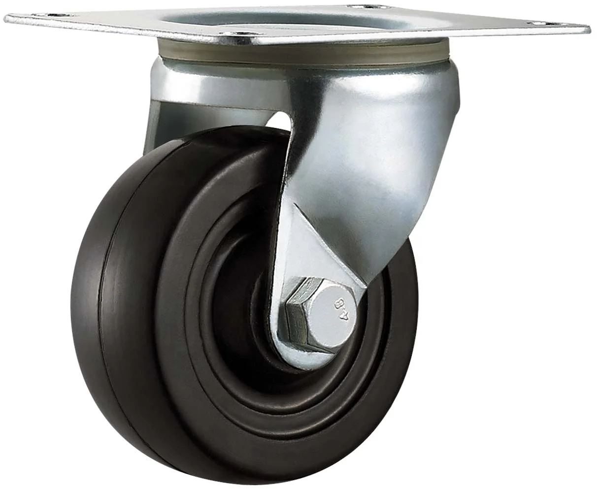 3 inch metal rigid casters heavy duty 75mm rubber furniture castor wheel small dolly wheel ruedas