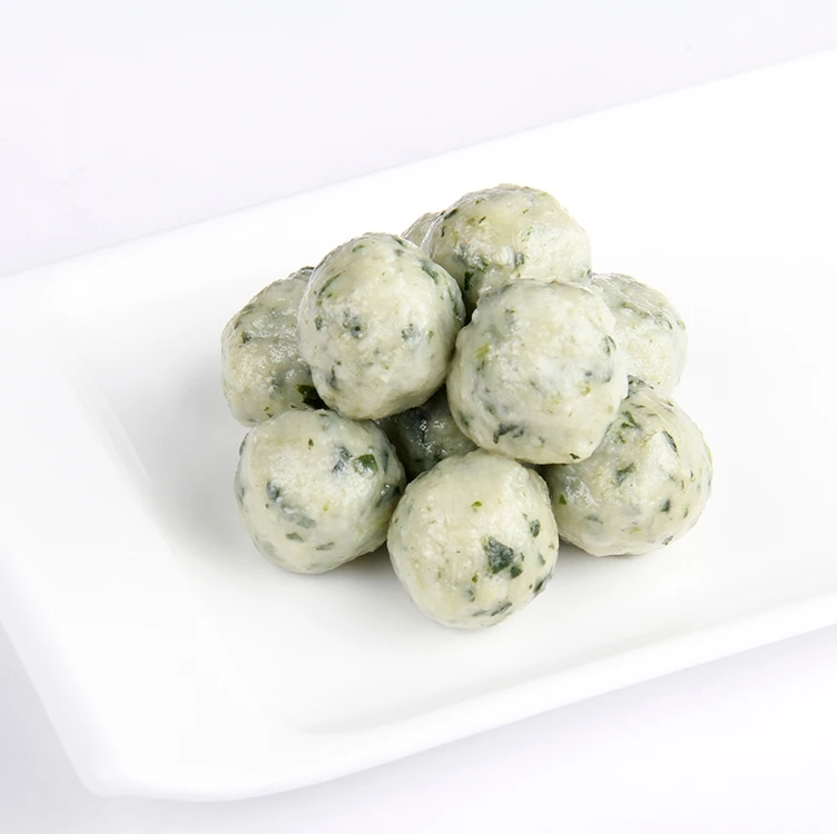Здоровые замороженные шарики сурими со вкусом шпината для горячего горшка и супа