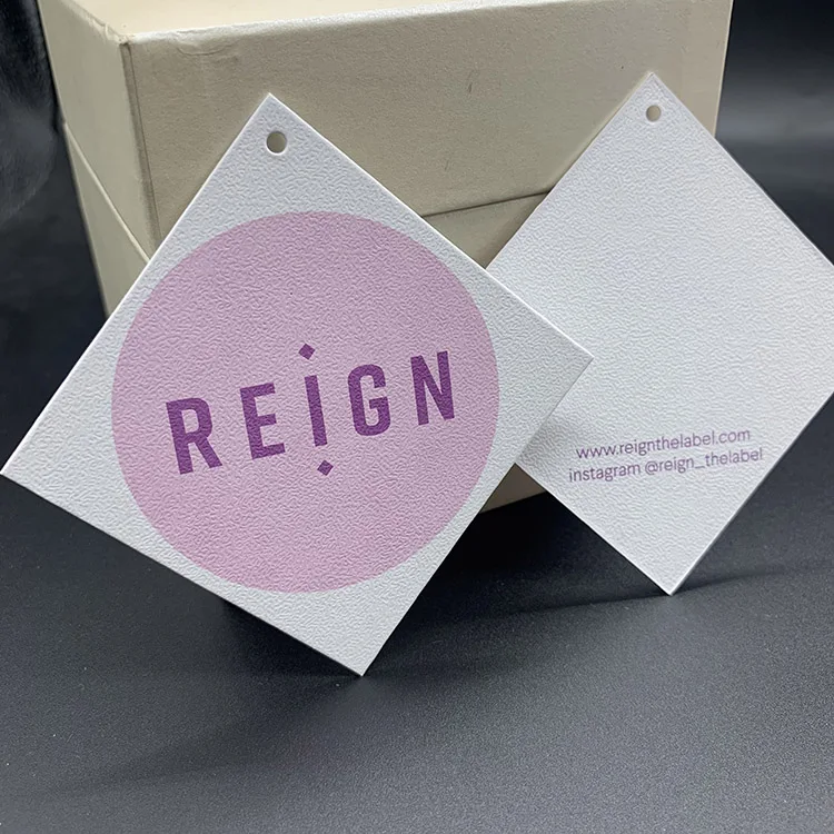 Custom swing tag design luxury eco-friendly hang tag clothing tag label