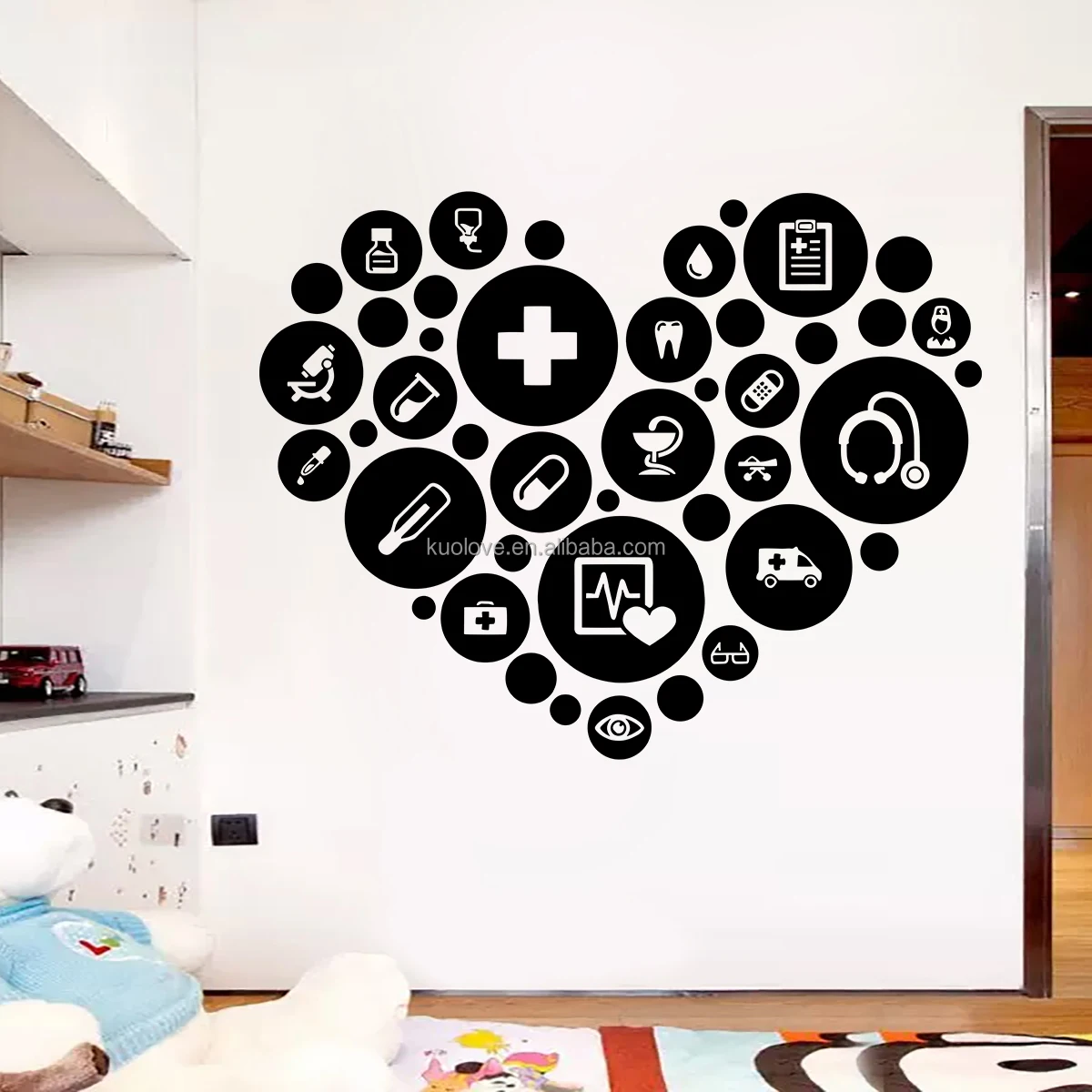 Medical knowledge popularization chemical ware wall stickers Hospital clinic background wall Creative decoration wallpaper