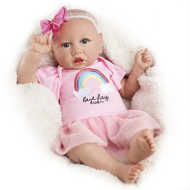 Factory Wholesale Silicone Reborn Doll  Toy Girl Full Body Soft Realistic Newborn 22Inch Baby Doll