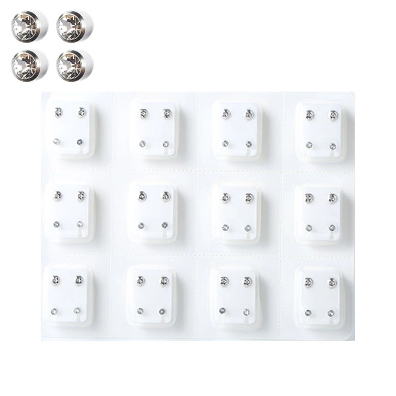 12 Pairs Ear Stud Surgical Steel Ear Studs Earrings Set Women Jewelry Piercing Stud Earring Medical Earrings Piercing Tool
