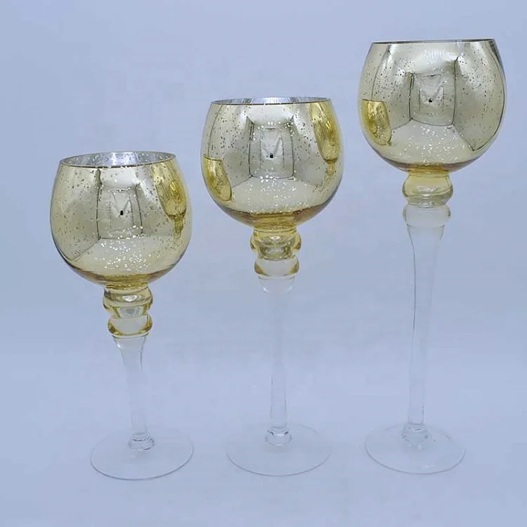 WONDER long tall stem glass candle holders for home event wedding decoration votive tealight holder crystal glass candle cup
