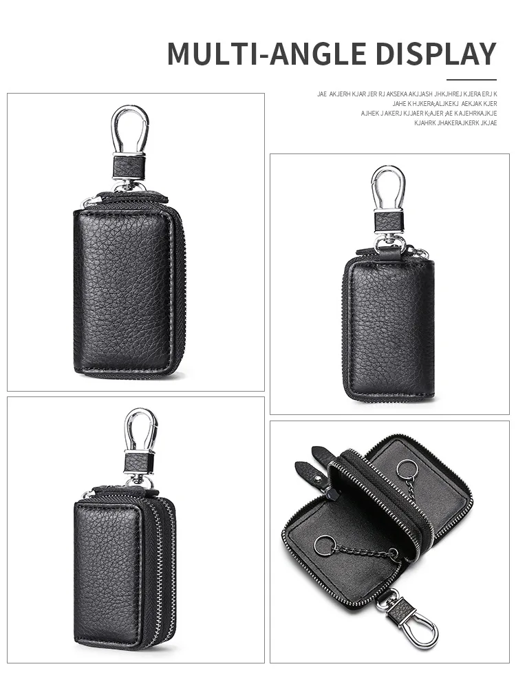 KBW220 2023 Waterproof Genuine Leather Car Key Case Head Layer Cowhide Car Remote Control Protection Leather Case Lock Key Case