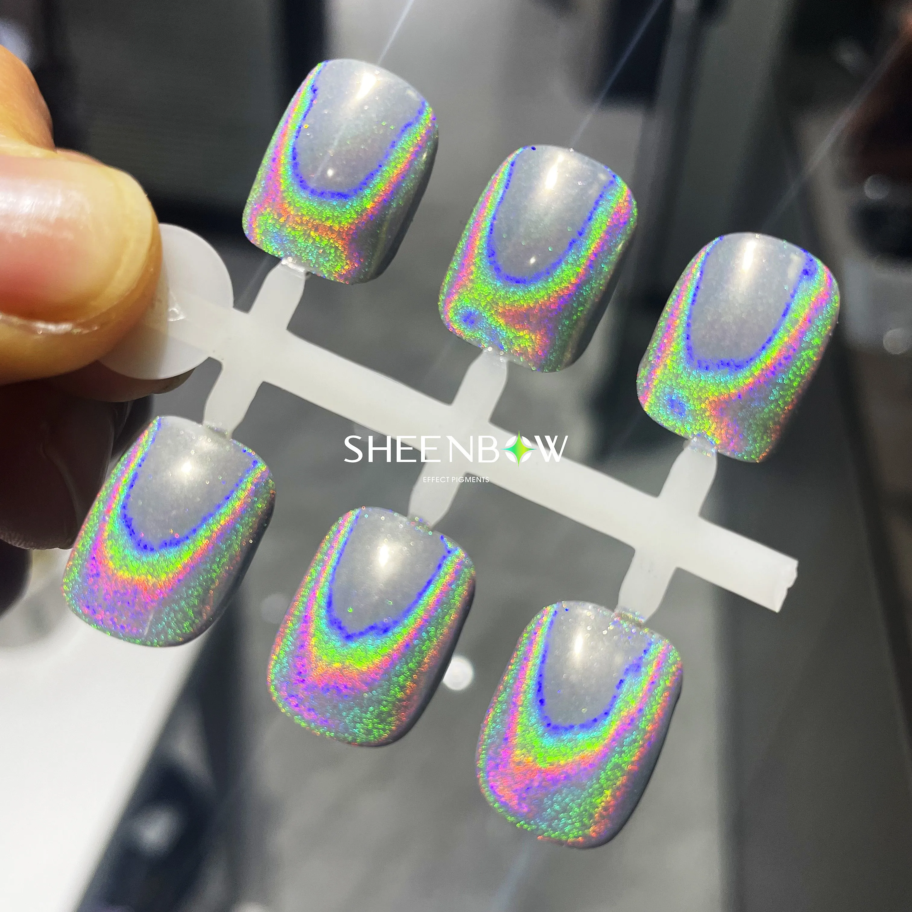 Sheenbow red circle Holographic Powder Nail Glitter Rainbow Pigment Manicure Chrome Pigments