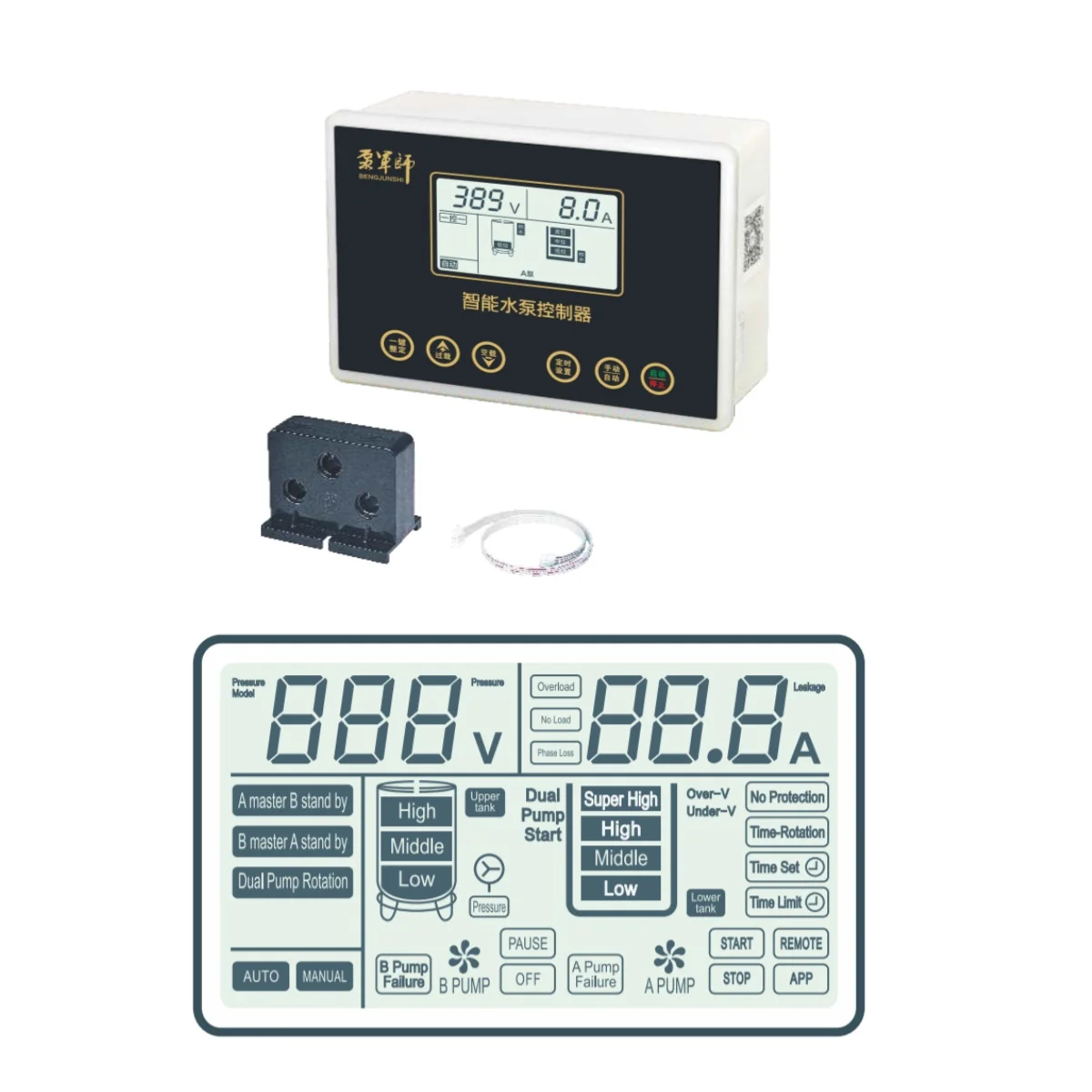 3-phase AC380V Intelligent dual high pressure  pump control  panel for family homes