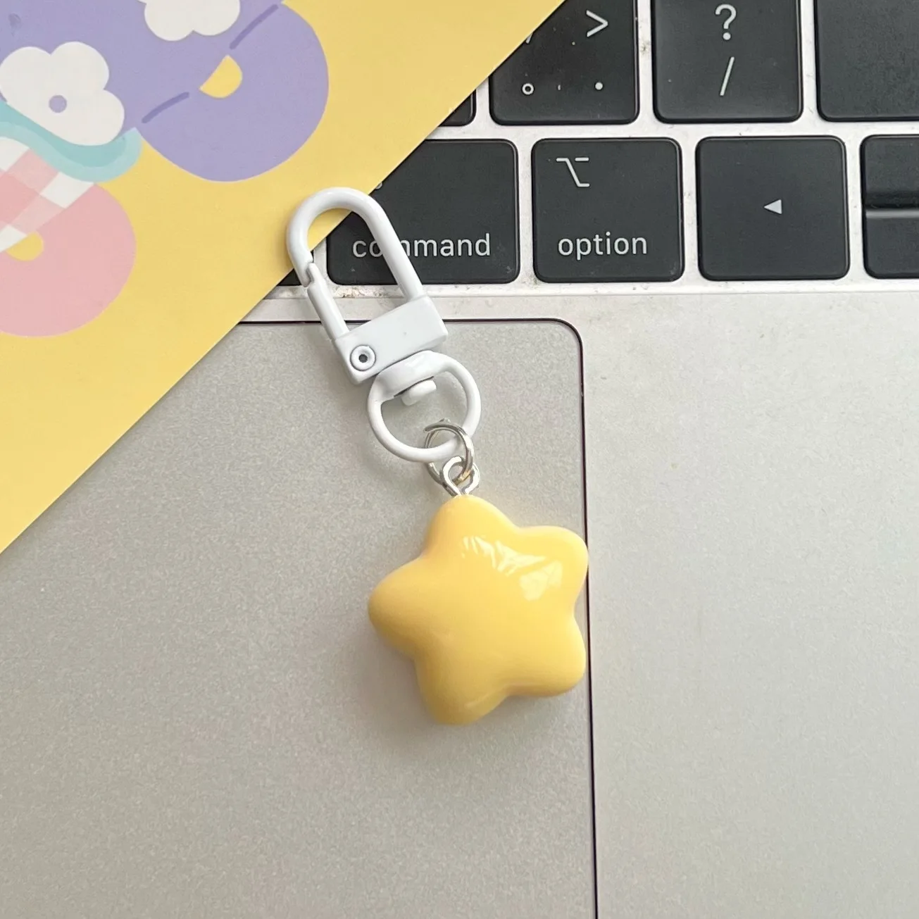 New Handbag Festival Gift Mixed Resin Hear Star Key Chain Lobster Claw Clasp Acrylic Charms Key Chain