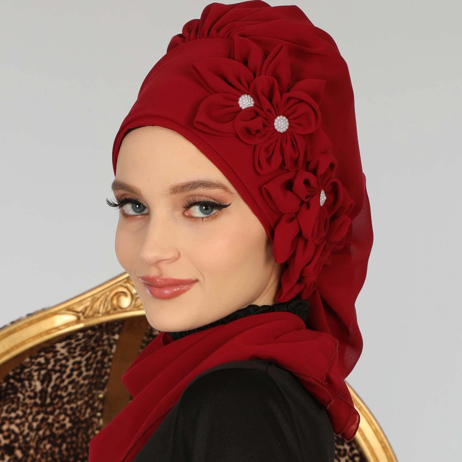 MOTIVE FORCE Modern style fashion turban headband bonnets custom logo premium instant cotton jersey hijab