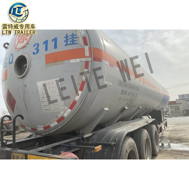 3 axles gas lLPG transport 45 m3 40000L USED lpg tanker truck semi-trailer for sale