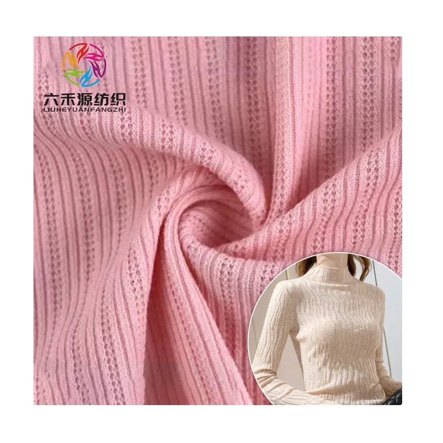 Wholesale Weft Knitted Jacquard Polyester Ammonia Pit rib European And American Clothing Fabrics