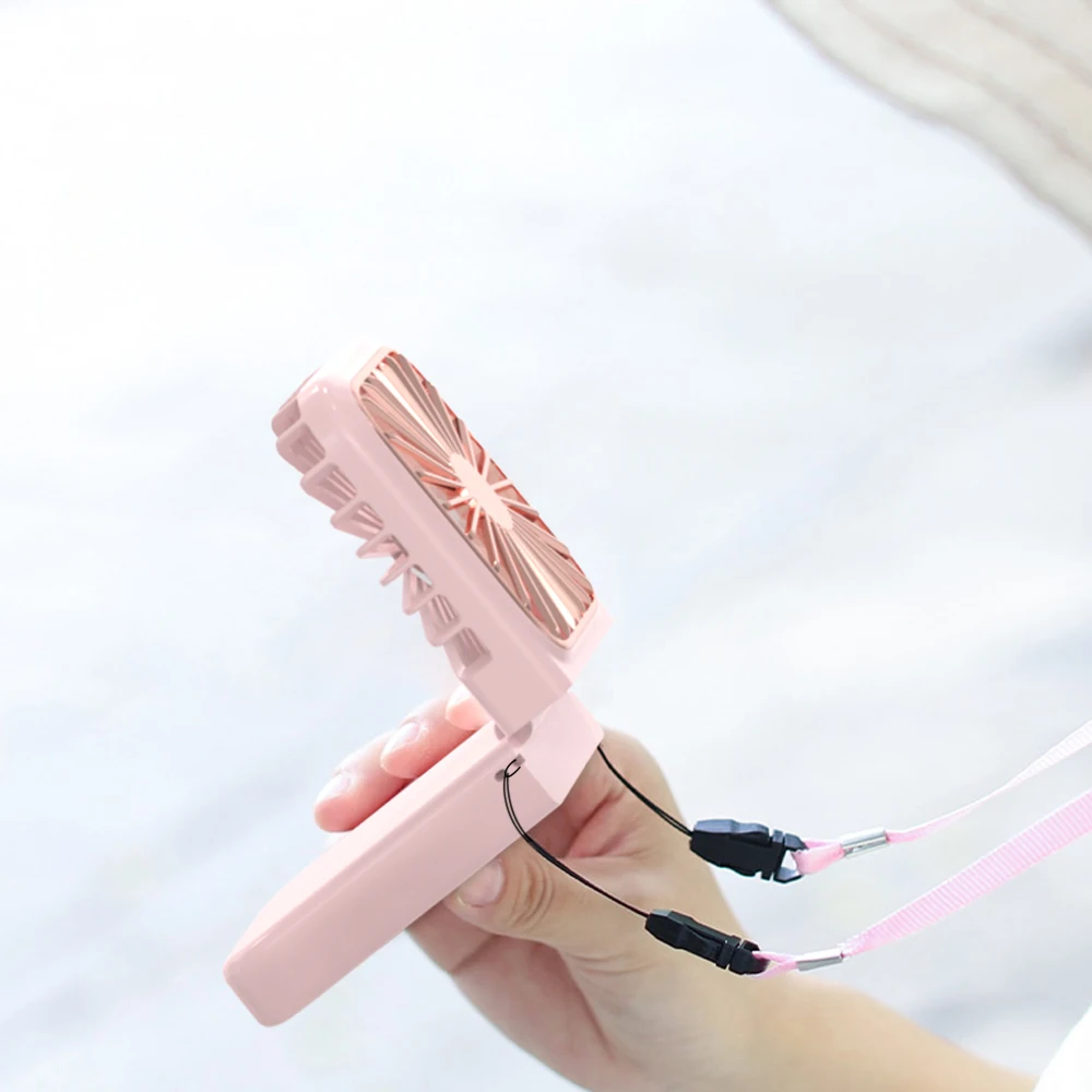  2021 низкий уровень шума 180 градусов Регулировка складной мини настольный вентилятор USB шейный перезаряжаемый ручной