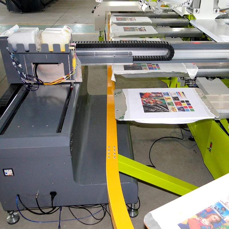 high quality 3 color automatic screen printing machine + digital printing with 4/8 nozzles