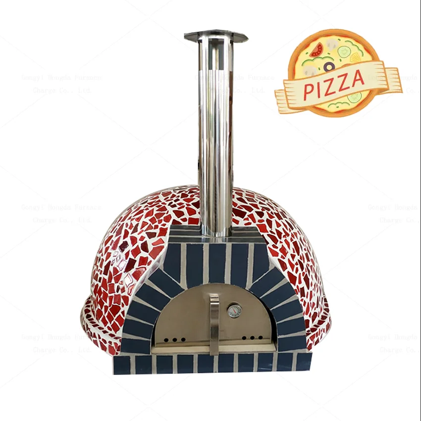 ceramic propane wood conveyor pizza oven rotating stone small wood burning hot pizza dome oven for sale
