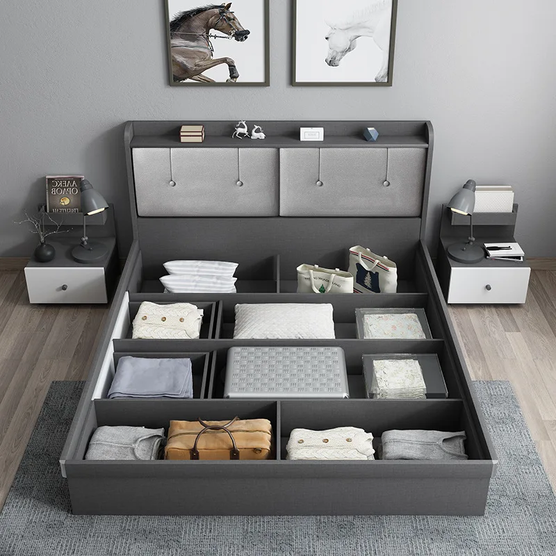 Kainice Discount luxury storage platform bed storage bed upholstered bed frame for home