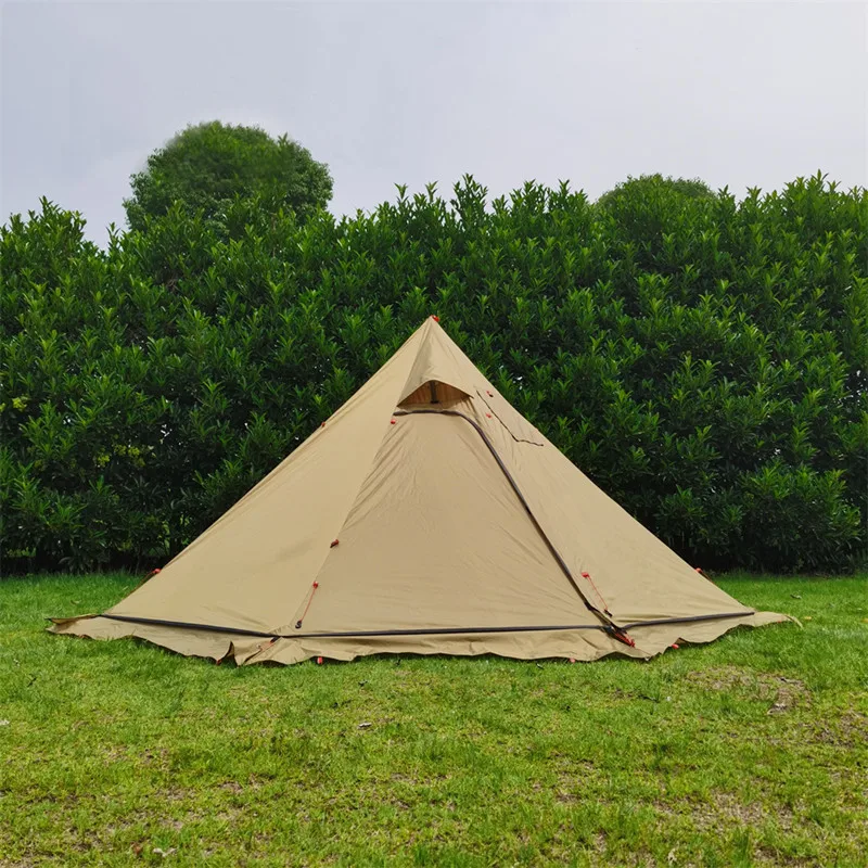 MCETO Pyramid Octagon Shape Hot Tent Adventure Wild Camping Tent With Stove Hole Hunting Hiking Snow Skirt Big Space 400PRO