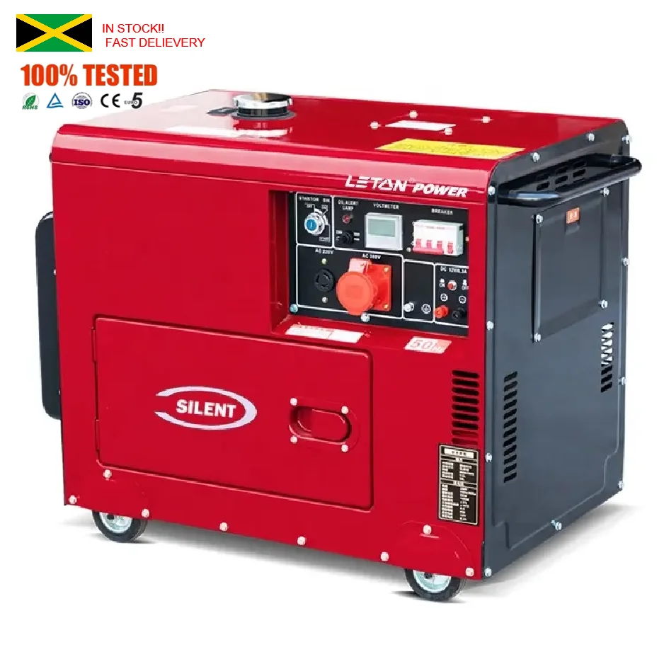 LETON POWER 5kw diesel generator set for jamiaca 5kva 8kva 10kva home use diesel generator with USA socket
