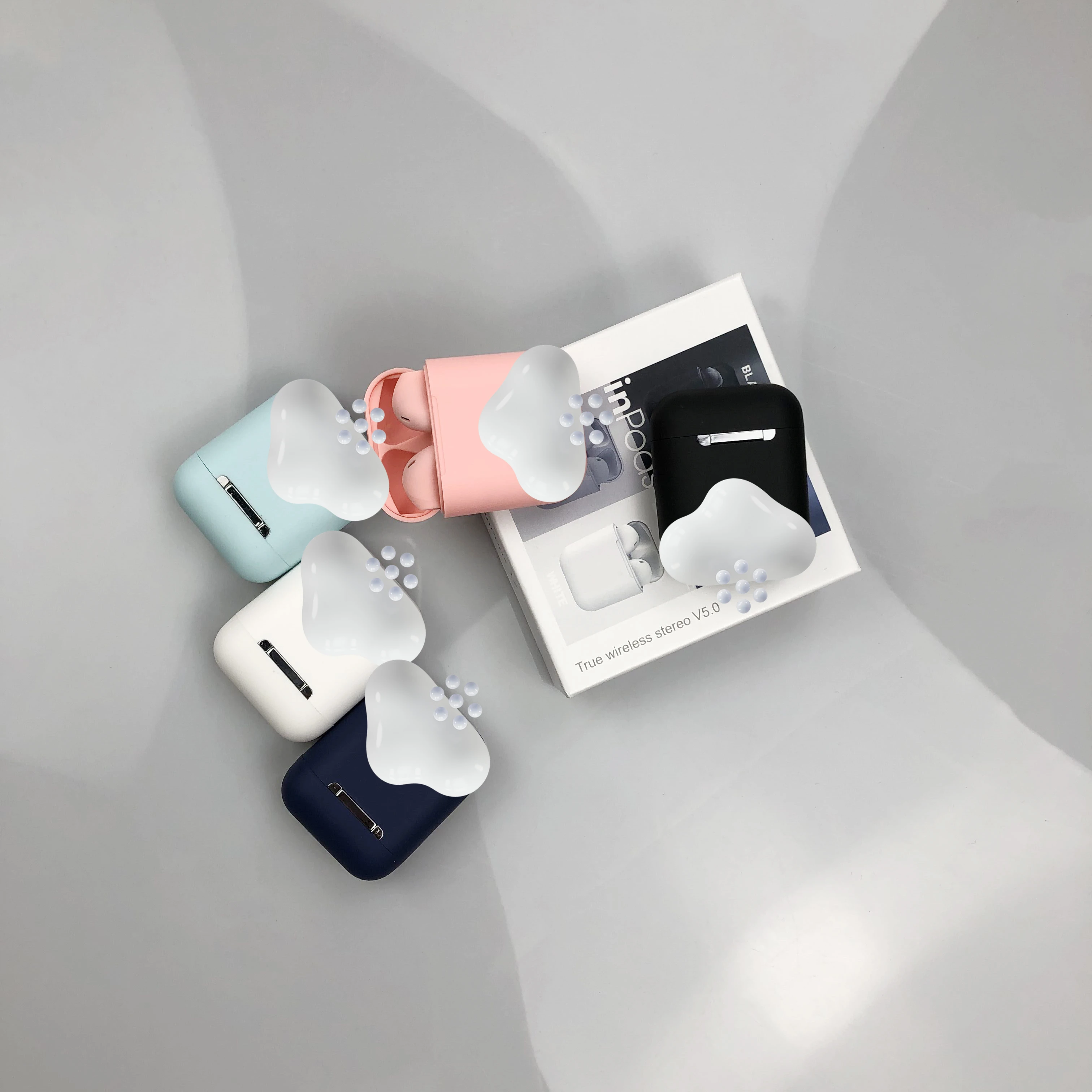 NEW Macaron Colour Audifonos Fone De Ouvido Inpods I12 Auricular Audifonos I12 Tws Pro Max Earbuds I12 Tws Wireless Earphones BK