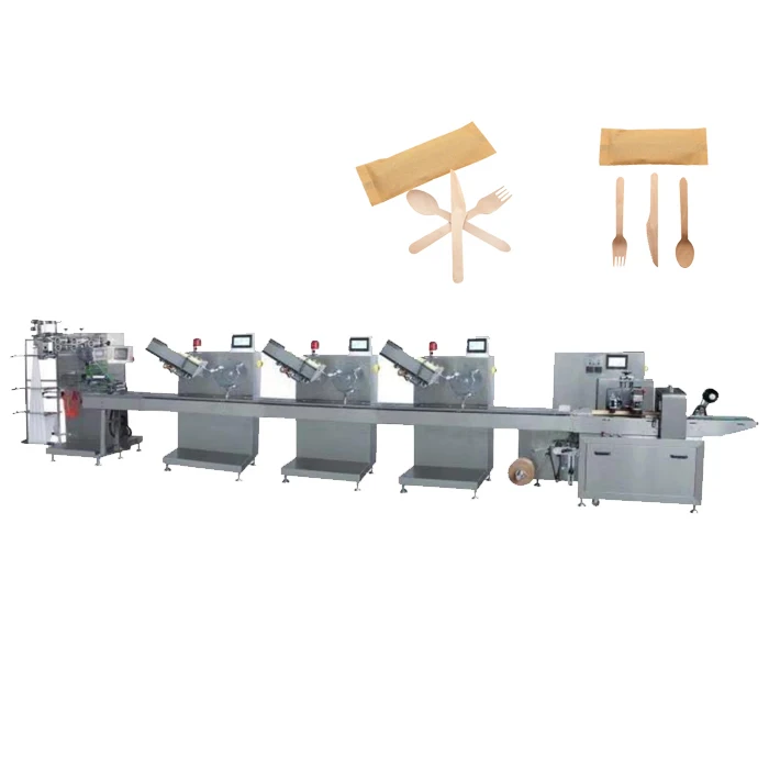 High Speed Disposable Cutlery Automatic Counting And Packing Machine