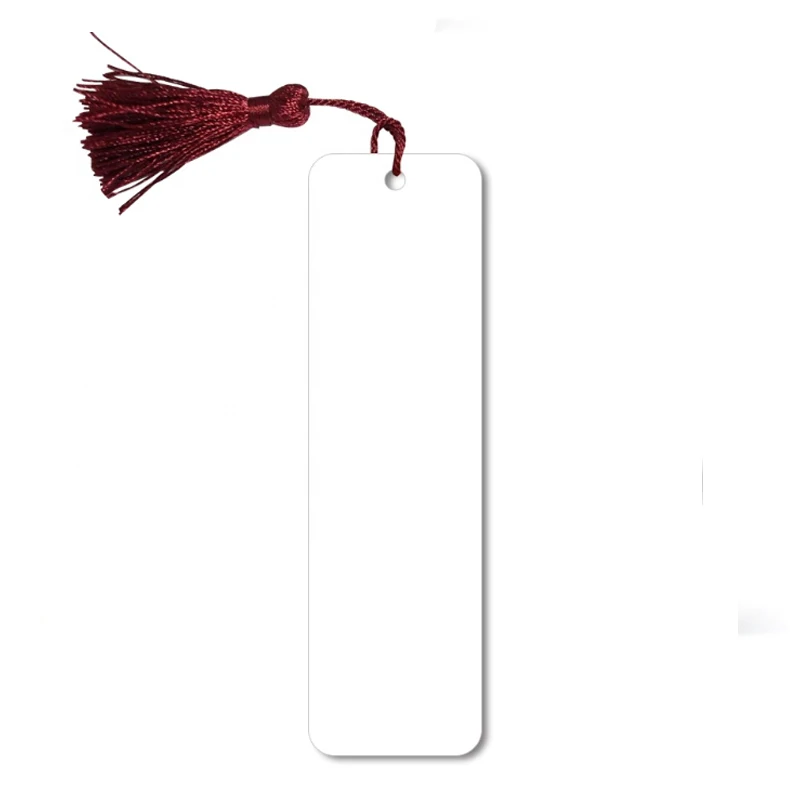 printable Heat Transfer Sublimation Blank Bookmark Metal Blank Bookmarks with Hole and Tassels