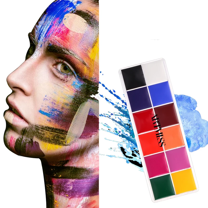 12 Colors Art Halloween Party Fancy Dress Makeup Professional Body Oil Painting Face