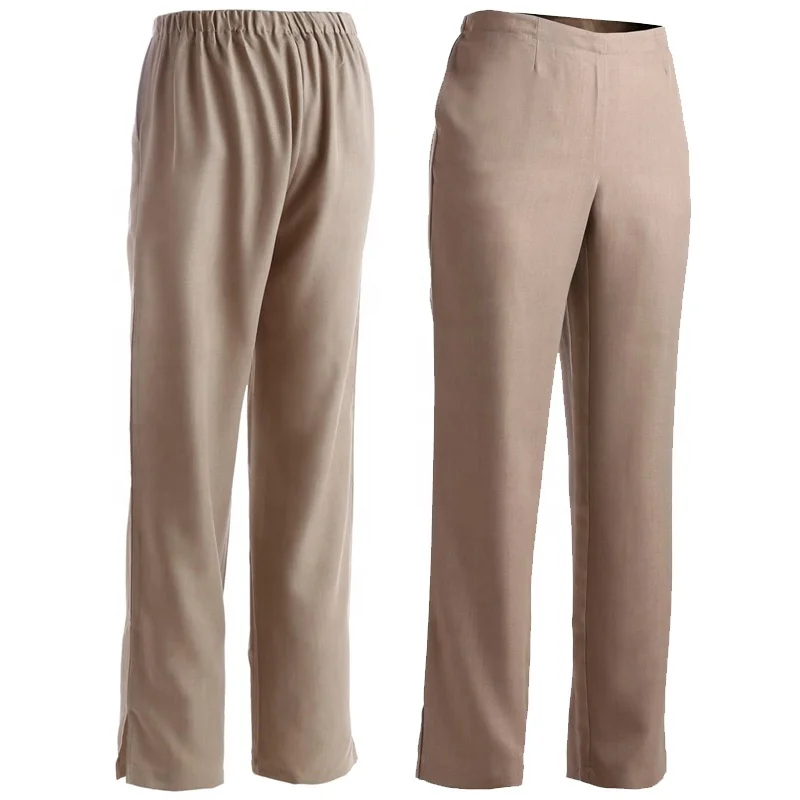 Ladies Elastic Back Pull-On Straight Leg Business Housekeeping Medical Scrub Beauty Spa Chef Uniform Work Pants