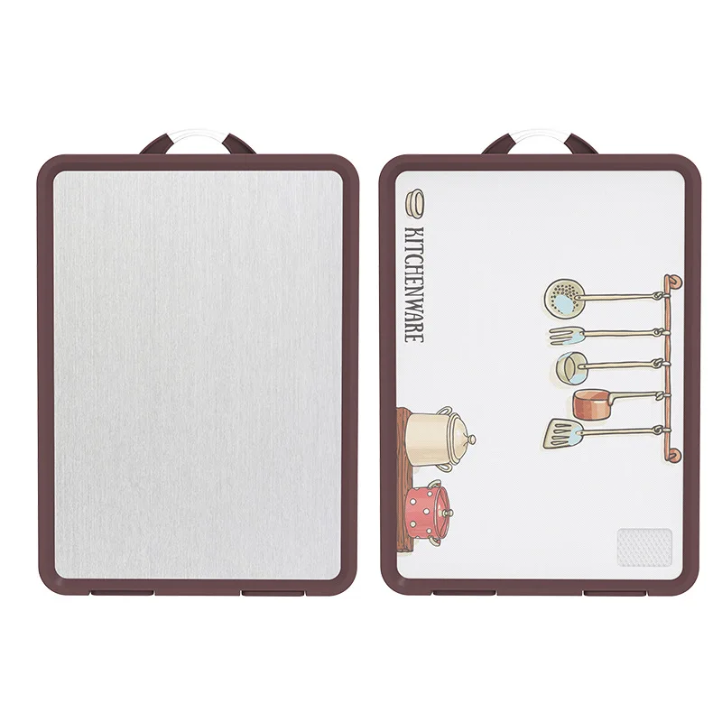 Multifunctional 304 stainless steel double-sided chopping  board can stand food grade pp cutting board for kitchen