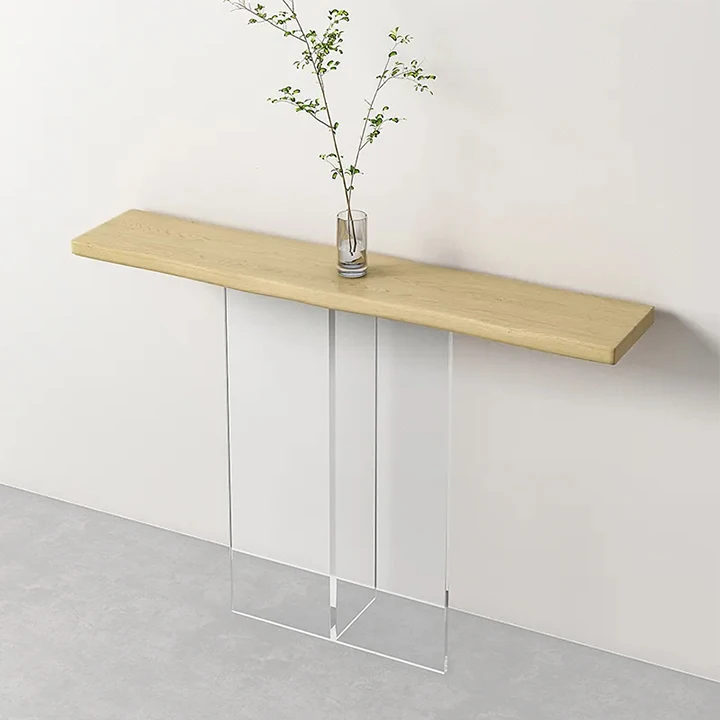 Factory Acrylic Modern Luxury Furniture Hallway Entrance Table Console Narrow Wood Hall Entry Home Furniture Living Room
