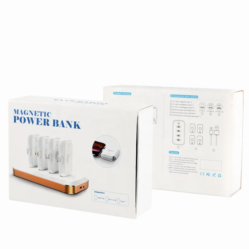 Hot sale universal Portable Charger mini Finger Magnetic power bank 8000 mah