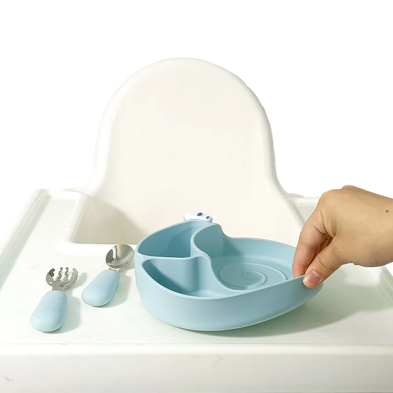 BPA Free Kids Dinging Plato Toddler Food Dinner Suction Plate Stick on Table Strong Suction Bottom Dish