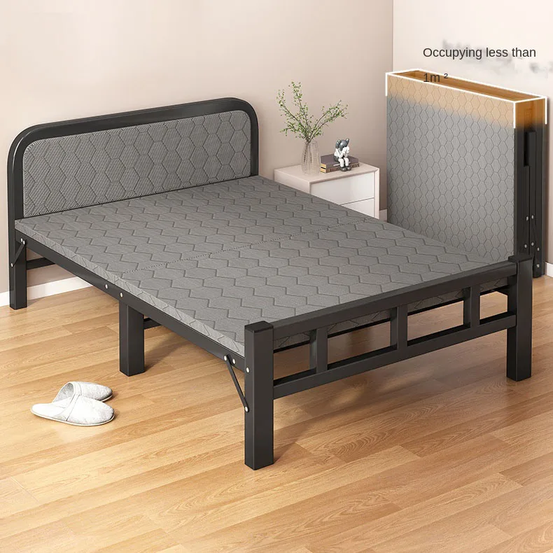 Custom Single Iron Beds Modern Design Foldable Metal Bed Frames for Bedroom for Adults-Wholesale Office Nap Cots