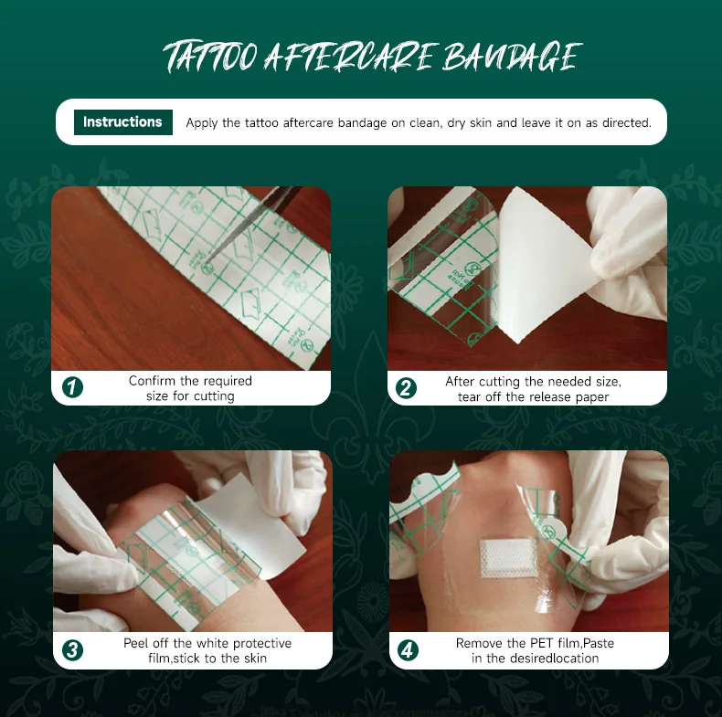Tattoo After Care Self Elastic Skin Wrap Protective Adhesive Waterproof Transparent Tattoo Aftercare Bandage Film