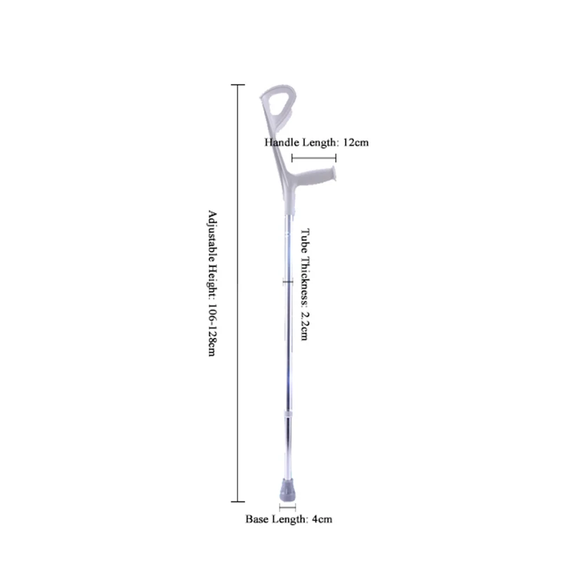 Medically adjustable aluminum forearm walking elbow crutches
